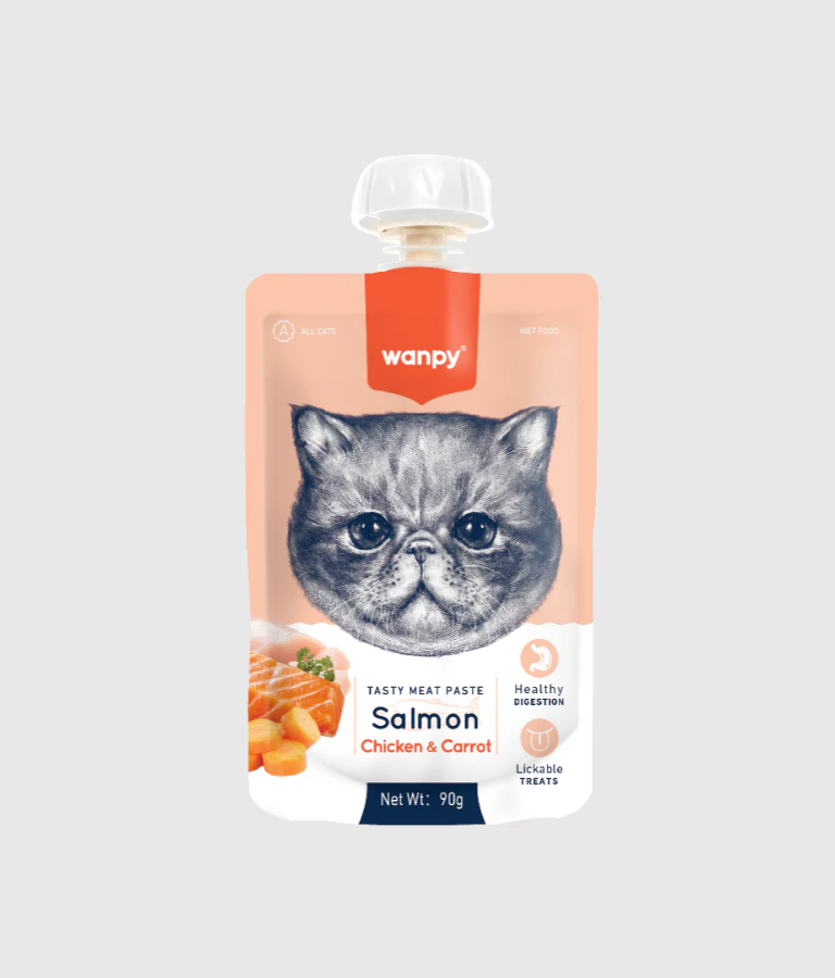 Wanpy Soft Salmon & Carrot Strips - Cat Treats (90g)