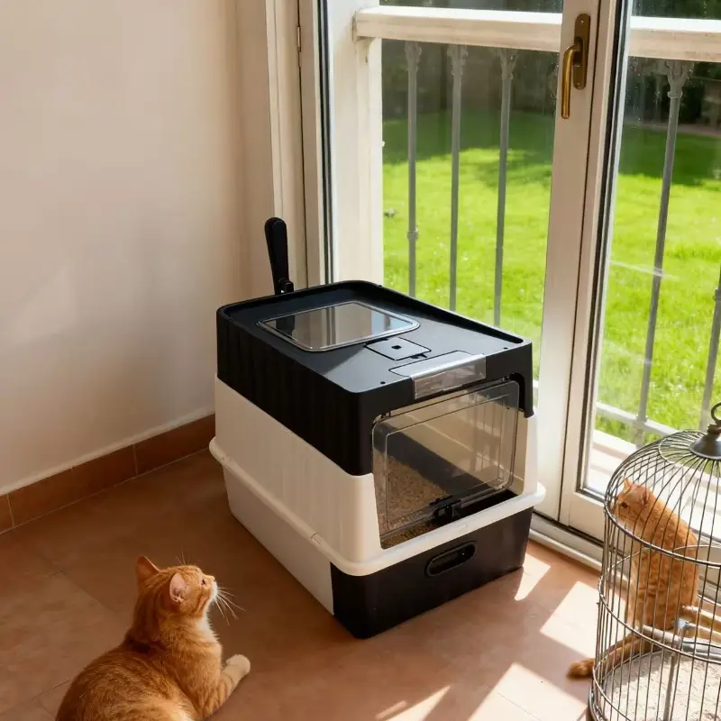 Closed Cat Litter Box with Easy-Clean Pull-Out Drawer - Image 3