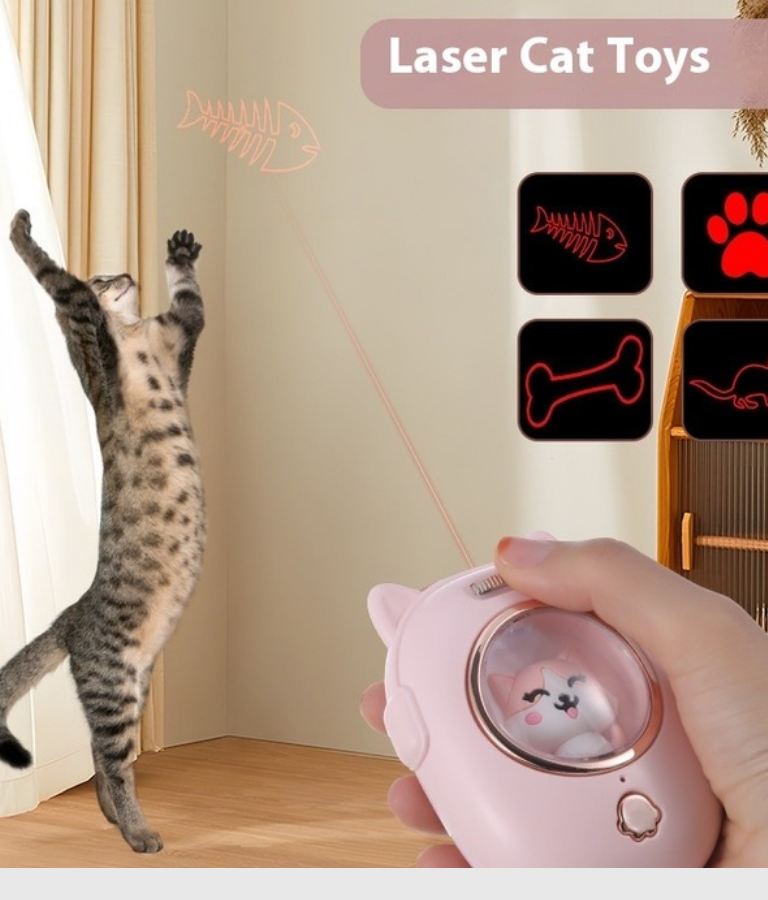 4-in-1 Anti-Static Grooming Brush with Laser Toy - Image 2