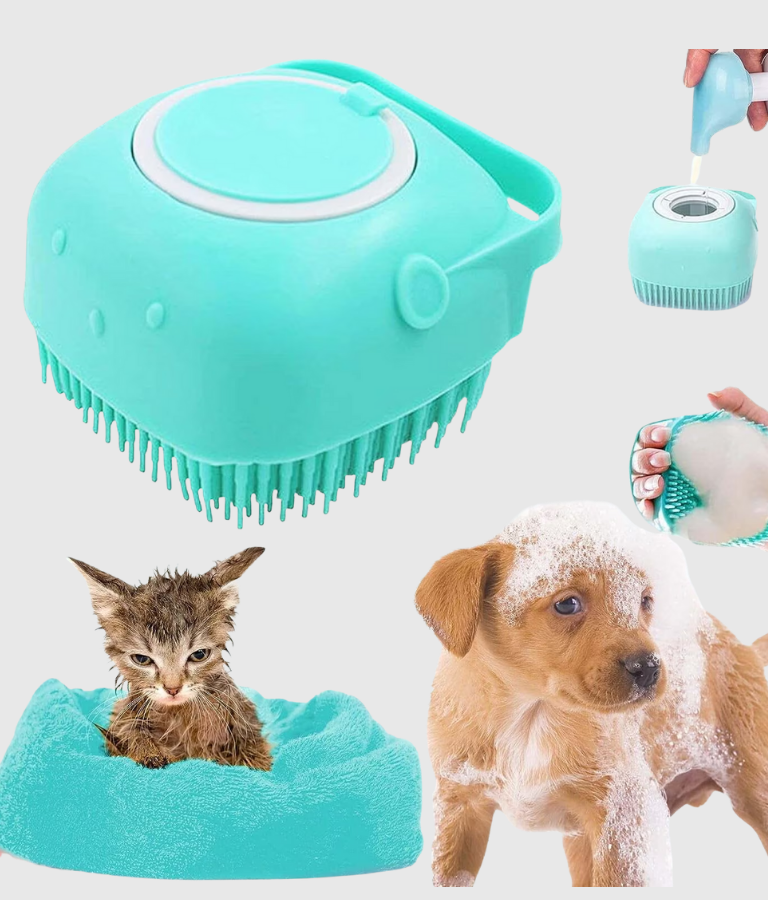 2-in-1 Pet Bath Brush with Shampoo Dispenser - Image 3